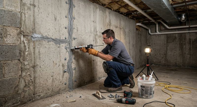 Basement Crack Repair in Newport, RI