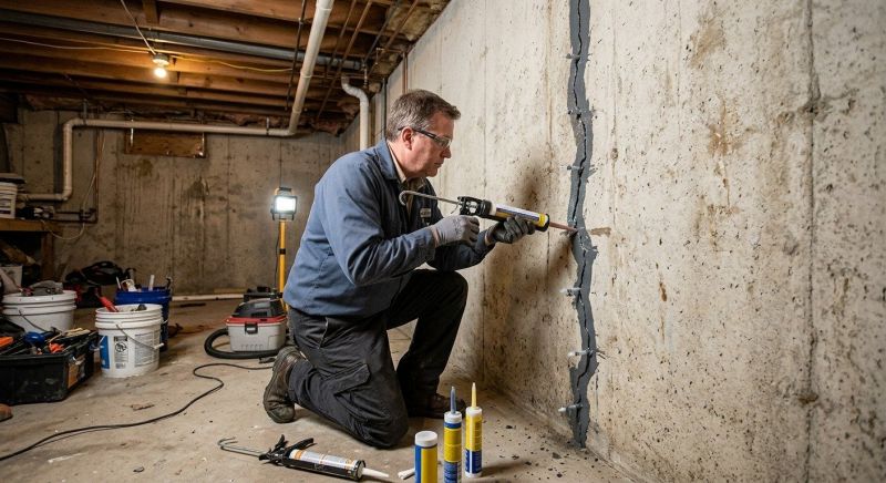 Basement Crack Repair in Newport, RI