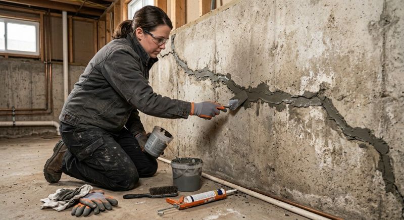 Cracked Basement Floor Repair in Newport, RI