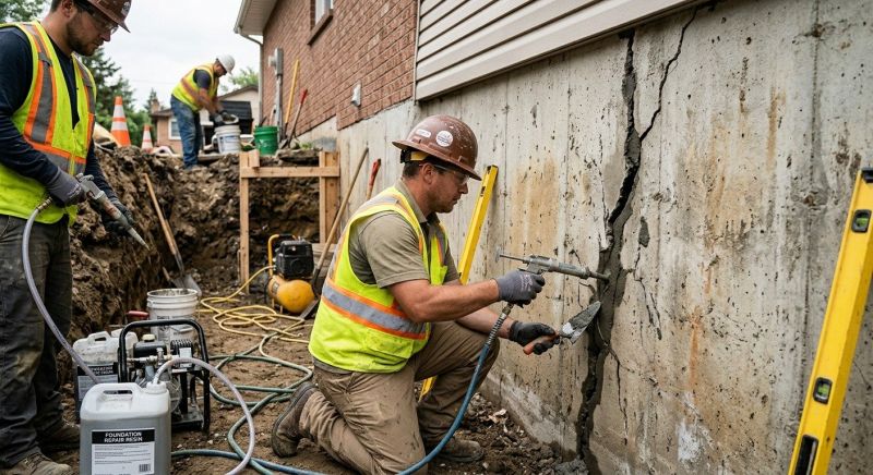 Cracked Foundation Repair in East Providence, RI