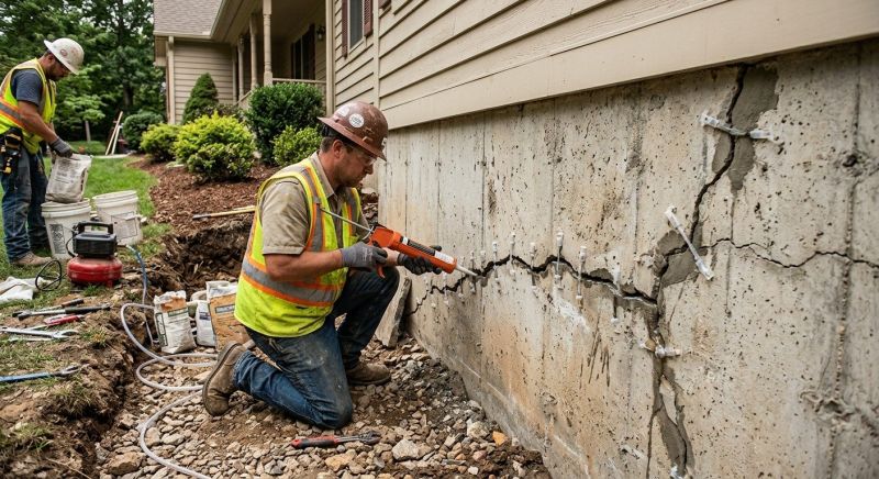 Cracked Foundation Repair in Tiverton, RI