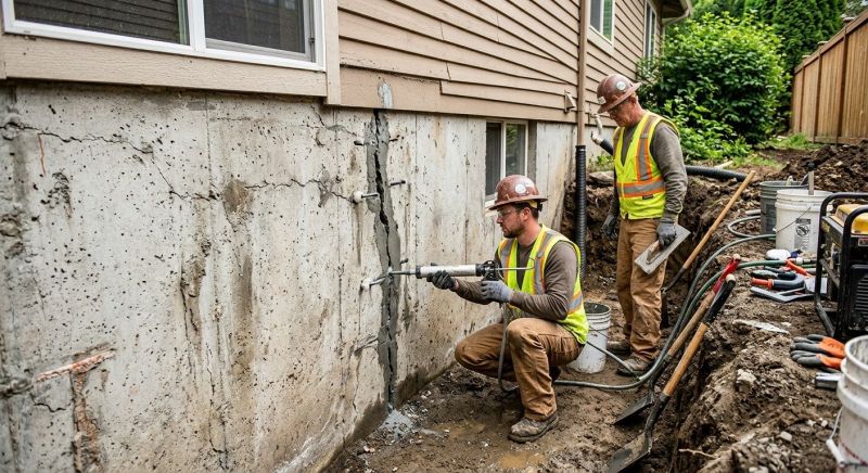 Cracked Foundation Repair in Tiverton, RI