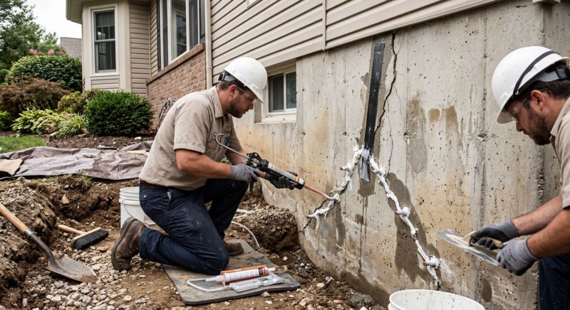 Cracked Foundation Repair in West Greenwich, RI