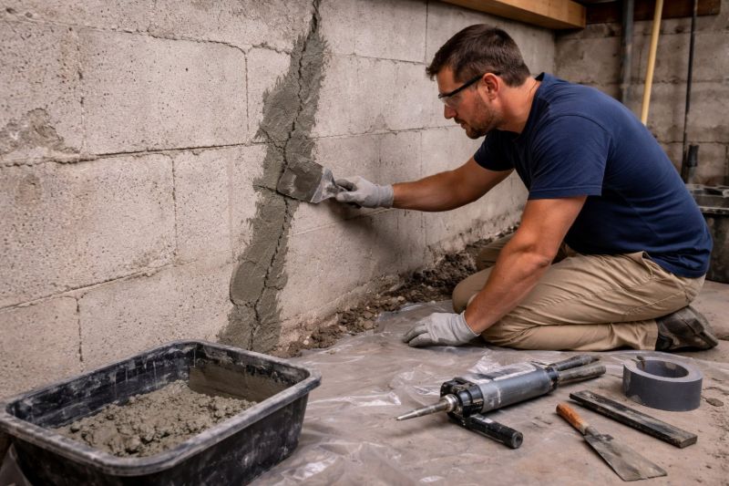 Foundation Crack Repair in West Warwick, RI