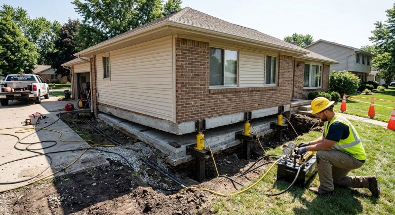 Foundation Lifting in East Greenwich, RI
