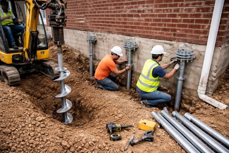 Helical Piers Installation in Newport, RI