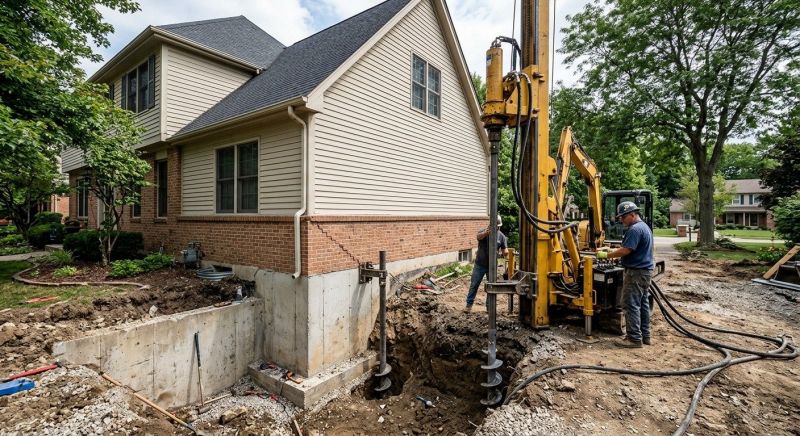 Helical Piers Installation in Newport, RI