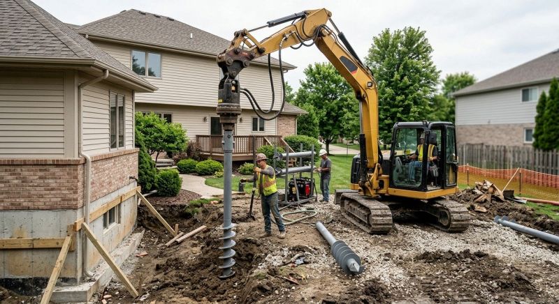 Helical Pile Installation in Newport, RI