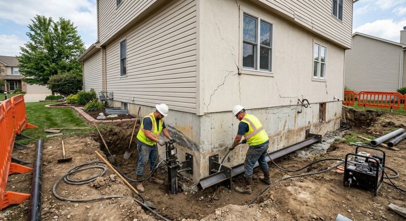 Sinking Foundation Repair in North Kingstown, RI